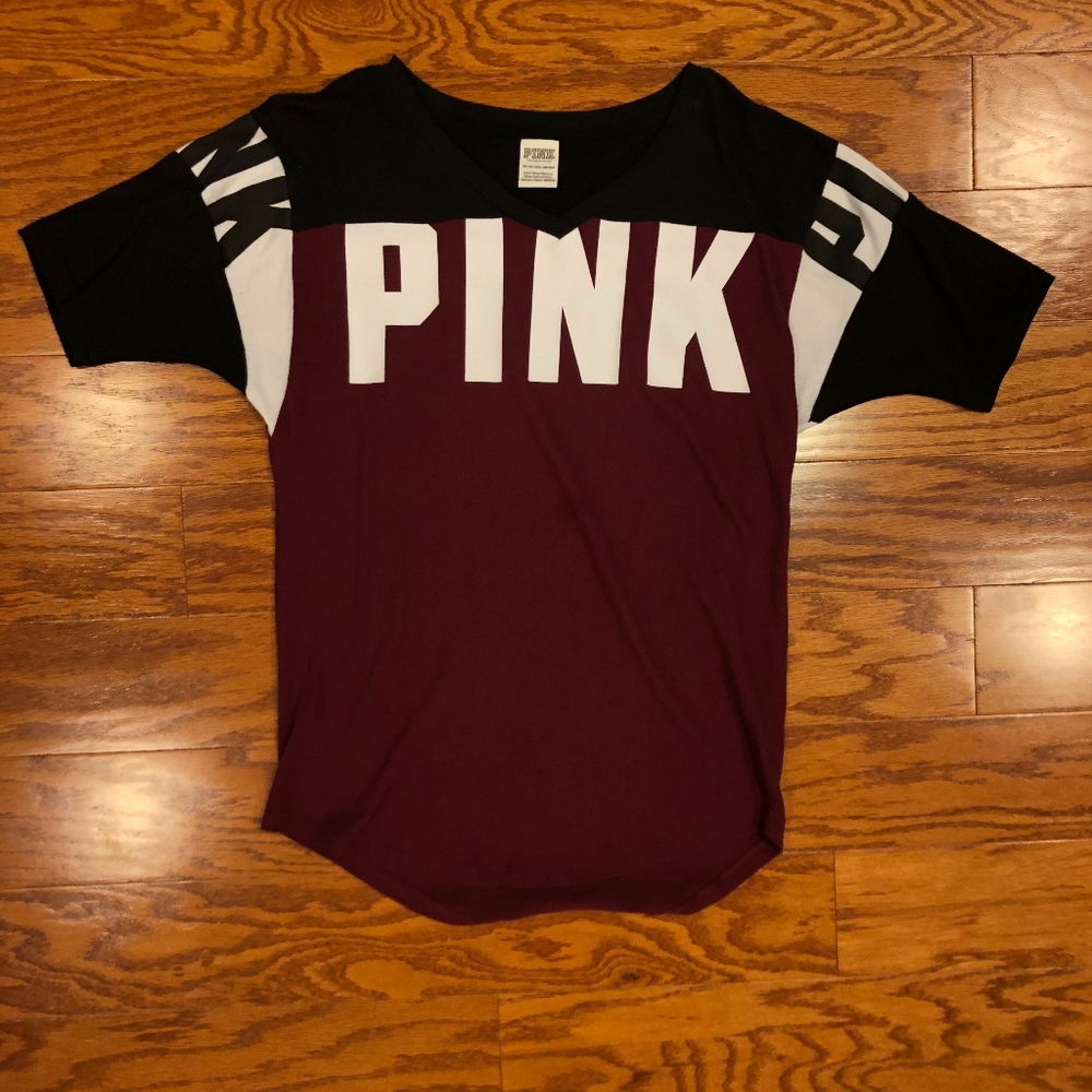 PINK by VS Burgandy Tee Shirt
